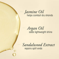 Oribe Gold Lust Oil texture on palm highlighting lightweight absorption and shine