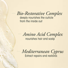 Oribe Gold Lust foam texture on hair demonstrating gentle cleansing benefit