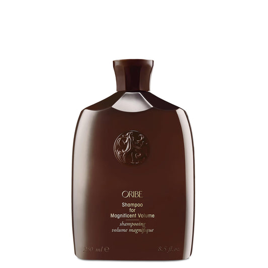 Oribe front bottle showing elegant label and volume benefits