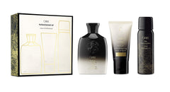 ORIBE Obsessed Set front packaging showing travel trio and luxury branding benefit convenience