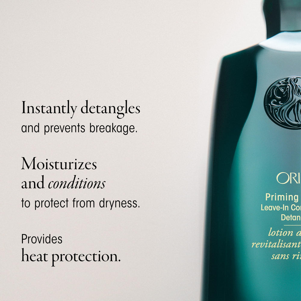 Oribe Priming Lotion ingredient display with cupuaçu and mango butters for moisture