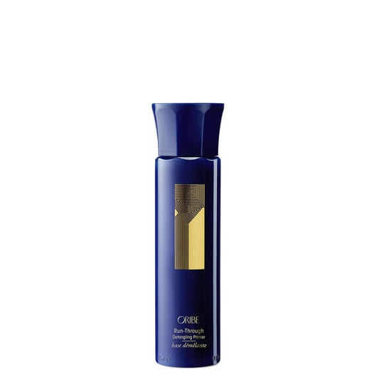 Oribe Run-Through front packaging showing bottle and label benefits