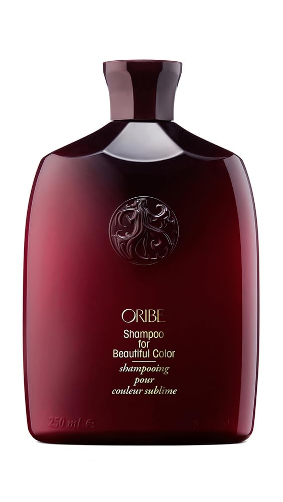 Oribe shampoo front packaging showing brand and size protects color