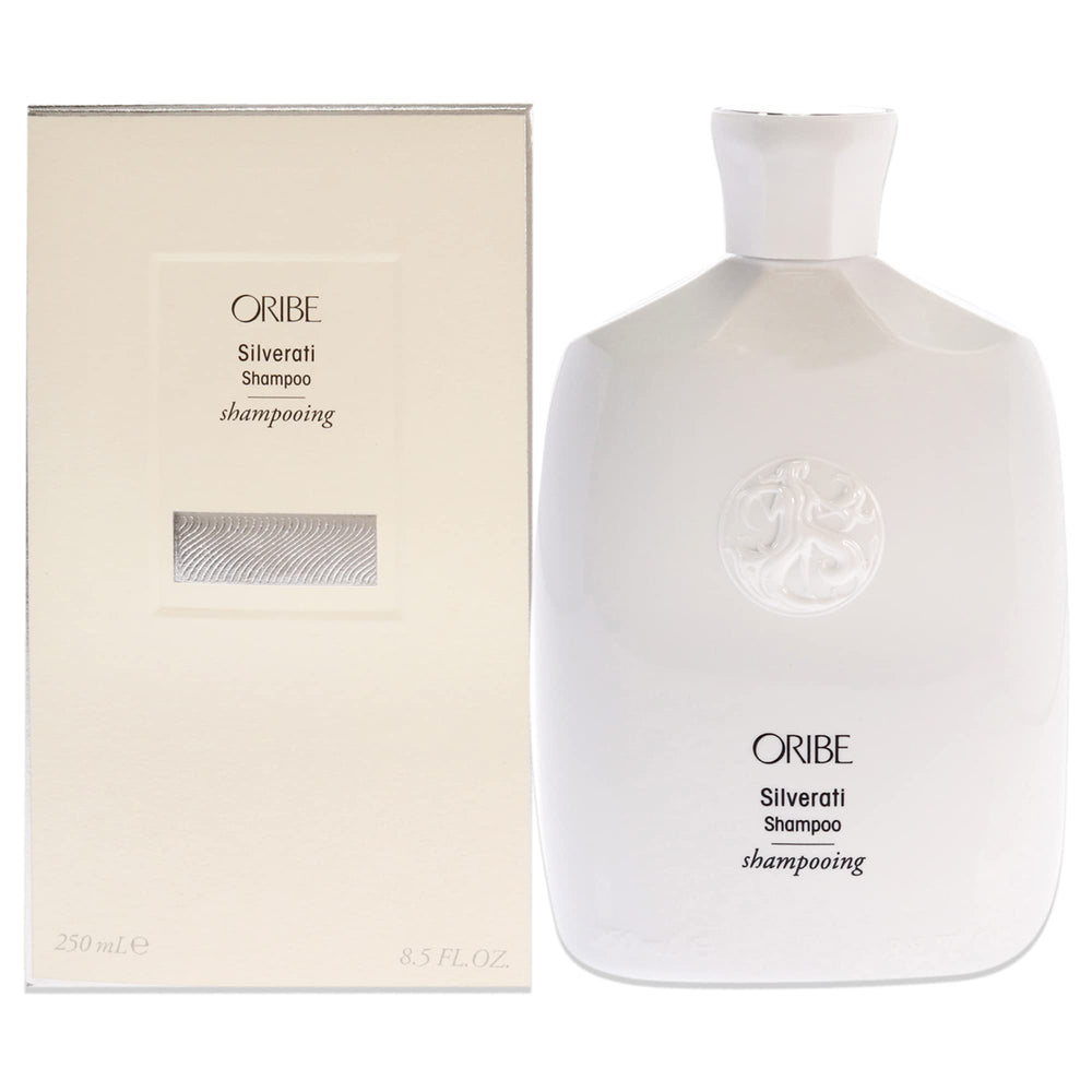 Oribe Silverati front bottle showing premium design and clear product benefit
