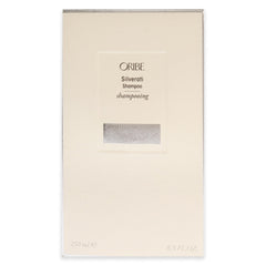 Oribe Silverati label close-up showing ingredient callouts and benefits