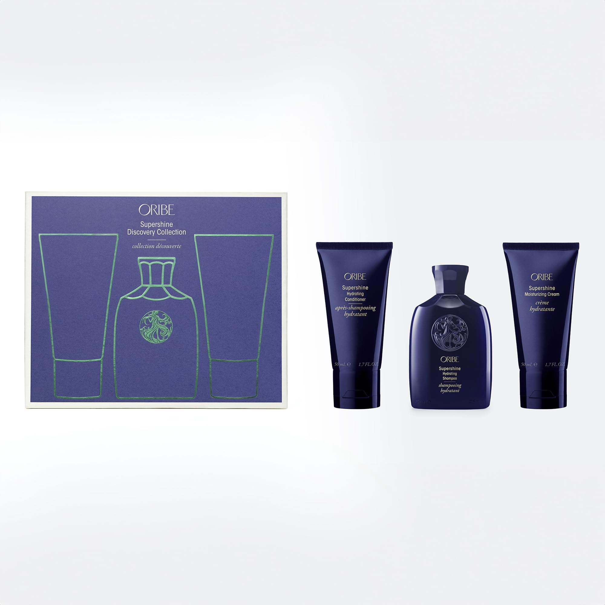 ORIBE front packaging showing travel trio and easy portability