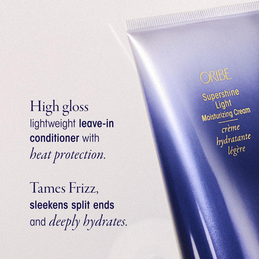 Oribe Supershine Light creamy texture close-up illustrating lightweight hydration