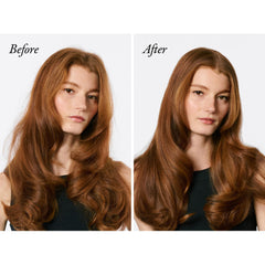 Oribe Supershine held in hand to show compact 1.34oz size for travel convenience