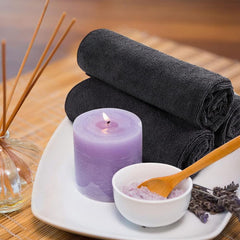 Orighty towels arranged in spa setting showing professional look and versatility