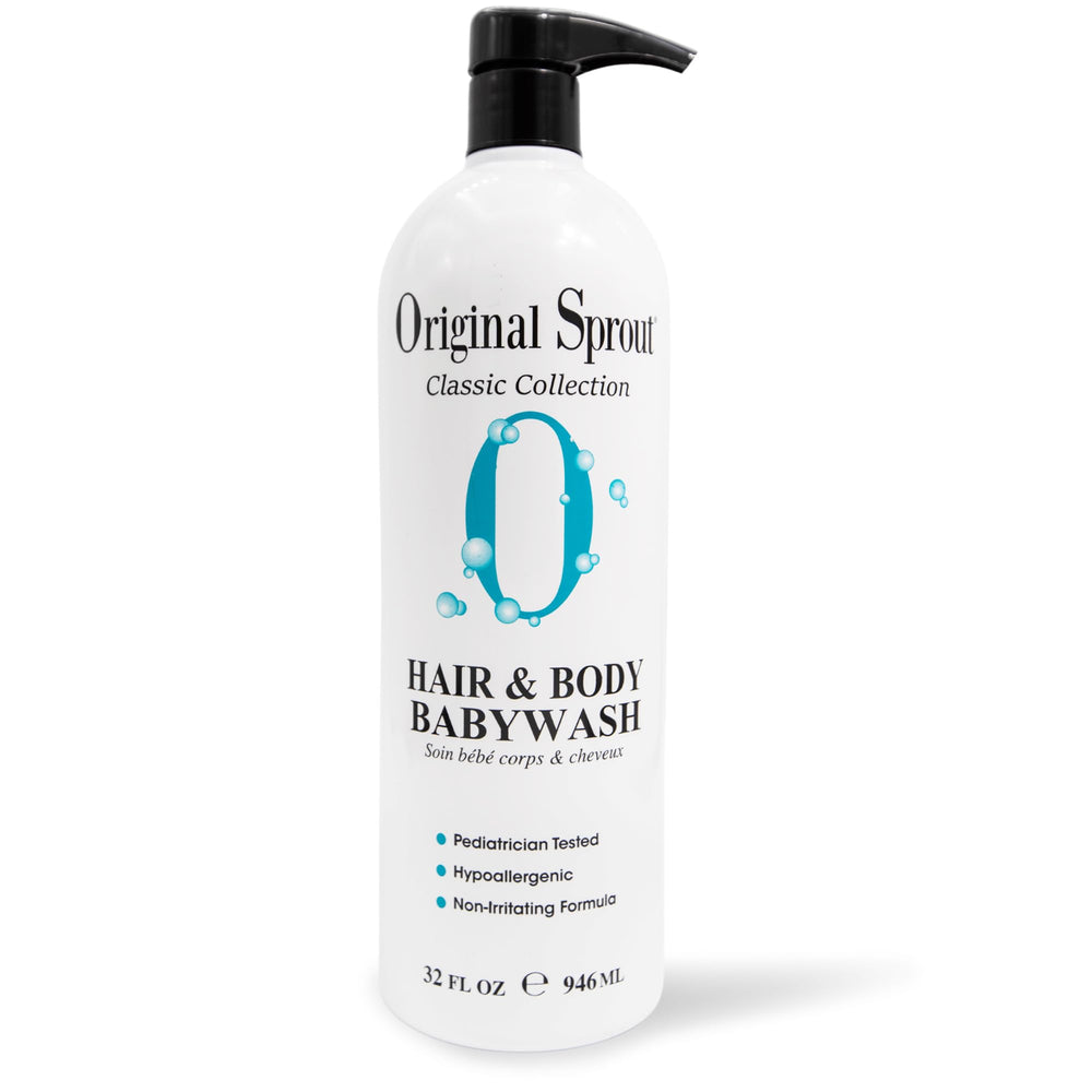 Original Sprout front label on 32 oz bottle showing gentle formula benefits