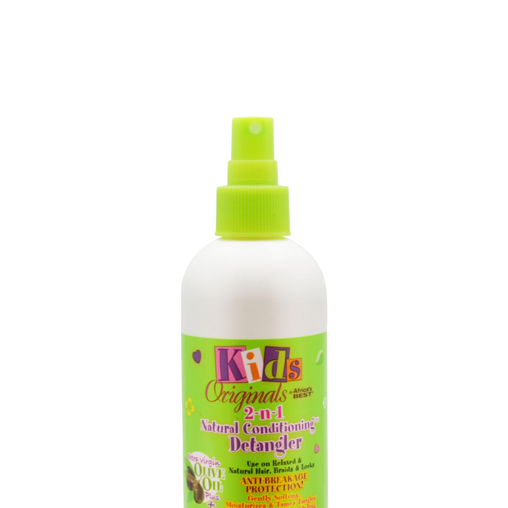 Originals by Africa's Best detangler in use while combing a child's hair reducing breakage