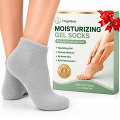 Originbuty front packaging showing gel socks and benefits