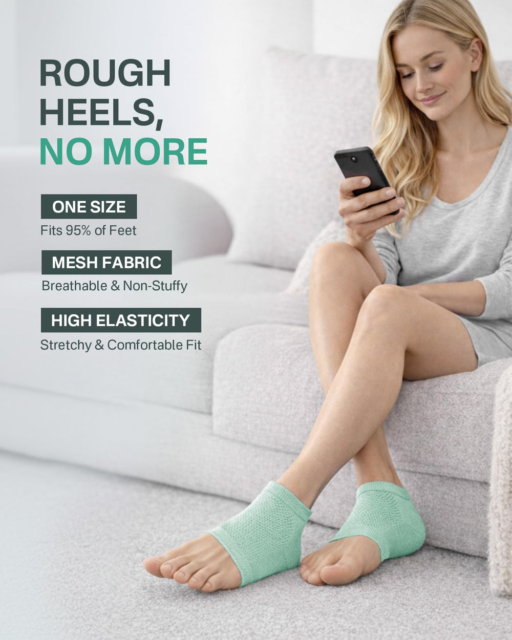 Originbuty open-toe socks worn to show heel exposure and ventilation benefit