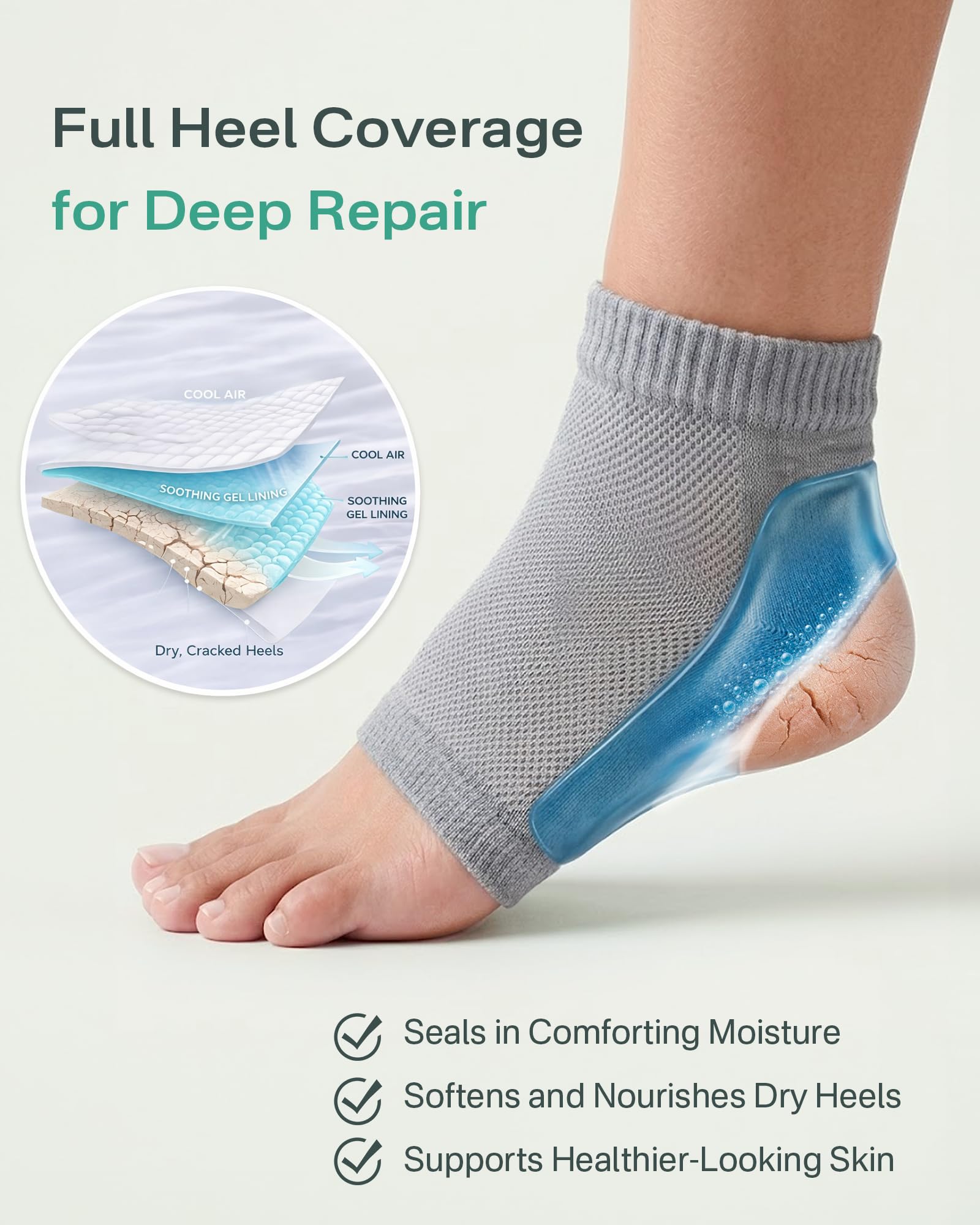 Originbuty toeless design with foot inserted, keeps toes free while concentrating on heels