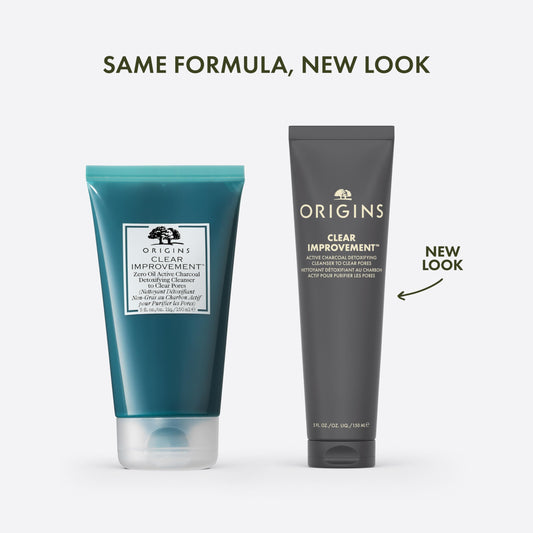 Origins charcoal gel texture close-up highlighting purifying ingredients and texture