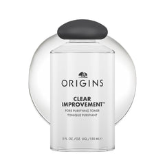 Origins bottle front view showing clear toner and packaging for oil control