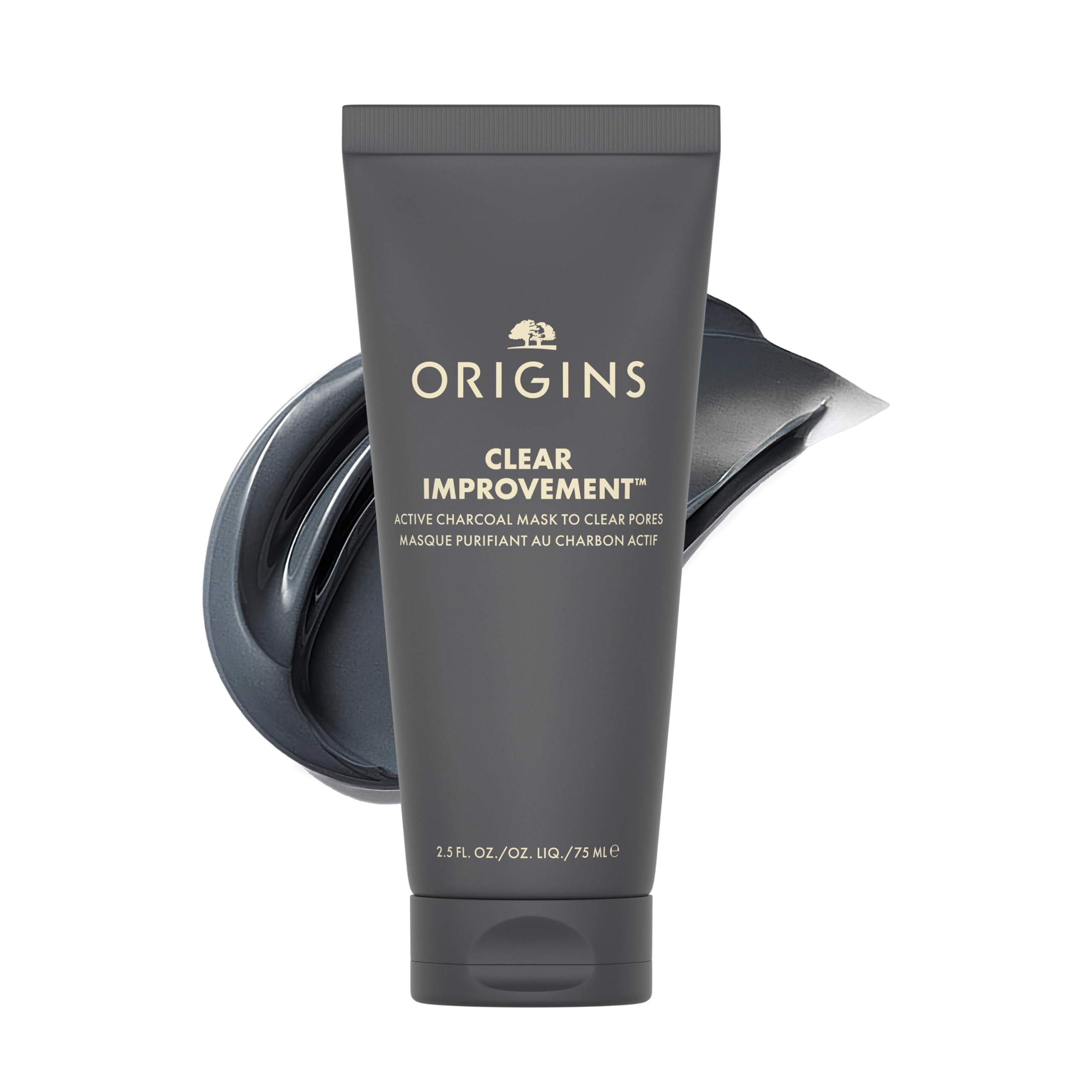 Origins Clear Improvement front packaging showing tube and label benefit