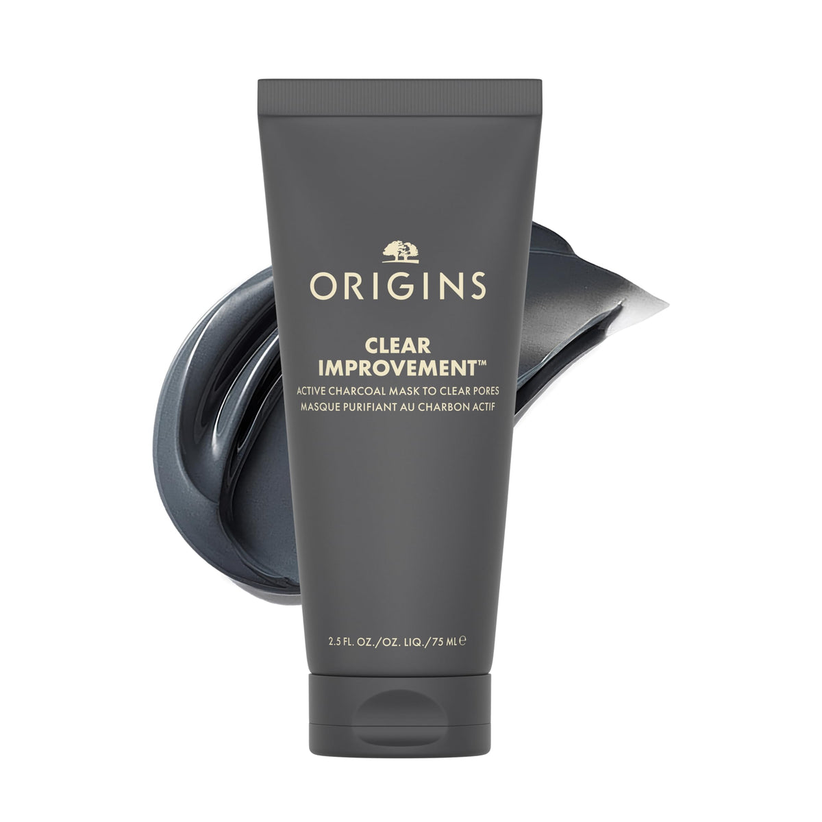 Origins Clear Improvement front packaging showing tube and label benefit