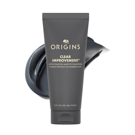 Origins Clear Improvement front packaging showing tube and label benefit