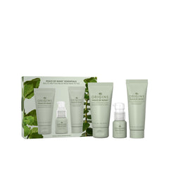 origins front packaging set showing three travel skincare items and calm benefit
