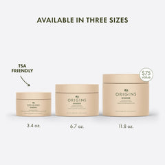 Origins packaging with eco elements showing mindful storage and sustainability benefit