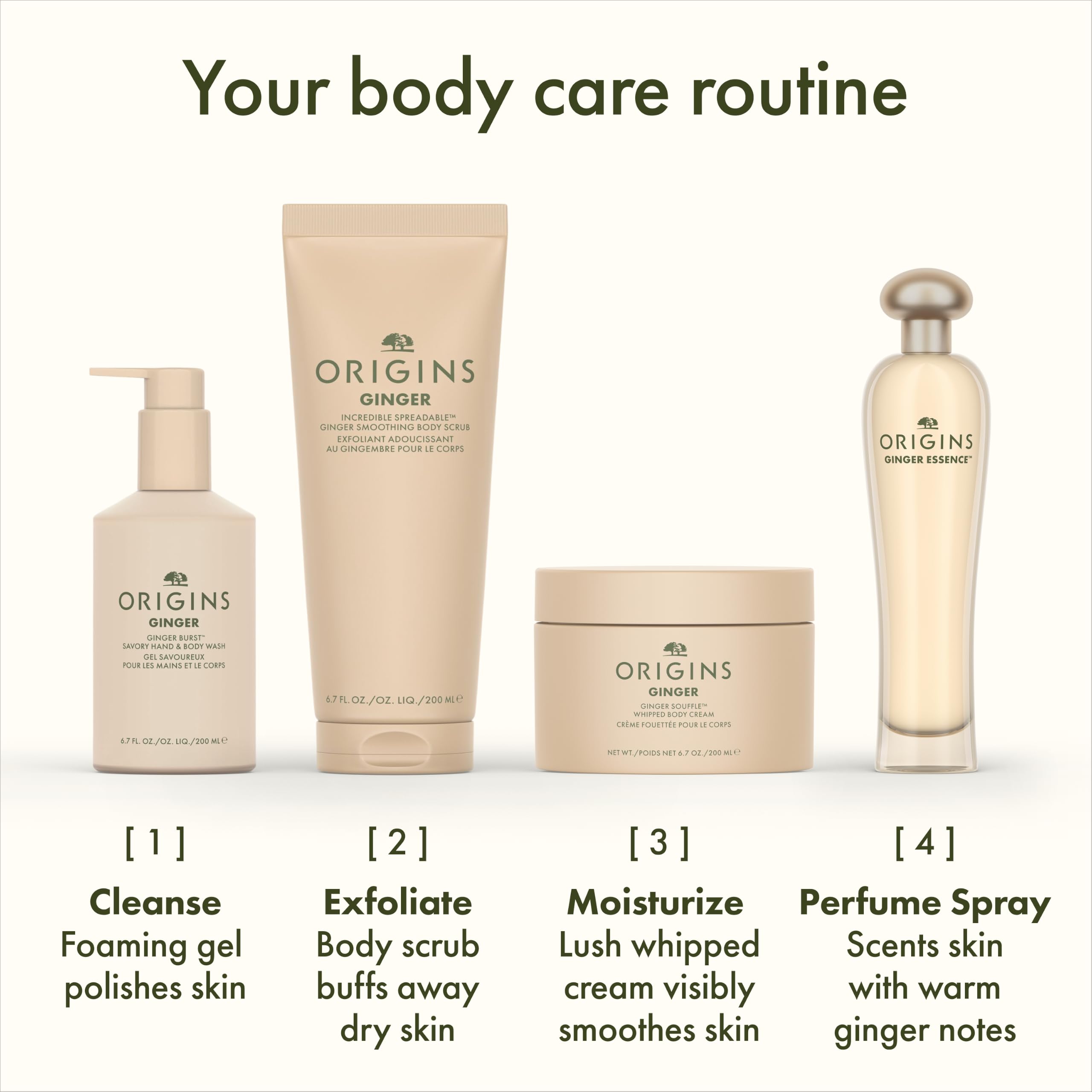 Origins jar on bathroom shelf lifestyle shot signaling daily routine benefit