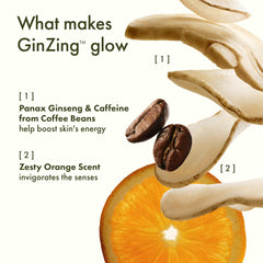 Origins GinZing application on face blended for natural coverage and quick routine benefit