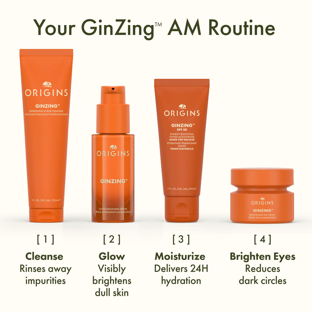 Origins GinZing size and label with 1.7 fl oz packaging clarity for product information benefit