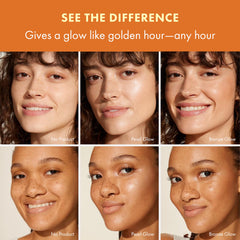 Origins GinZing applied on hand demonstrating dewy, instant radiance