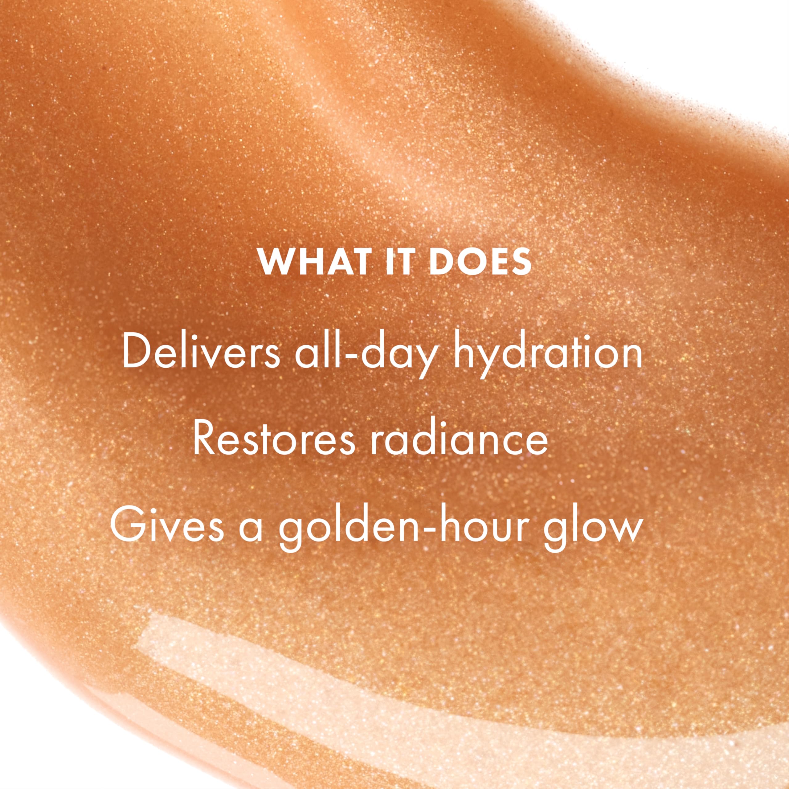 Origins GinZing open jar top view revealing luminous bronze gel