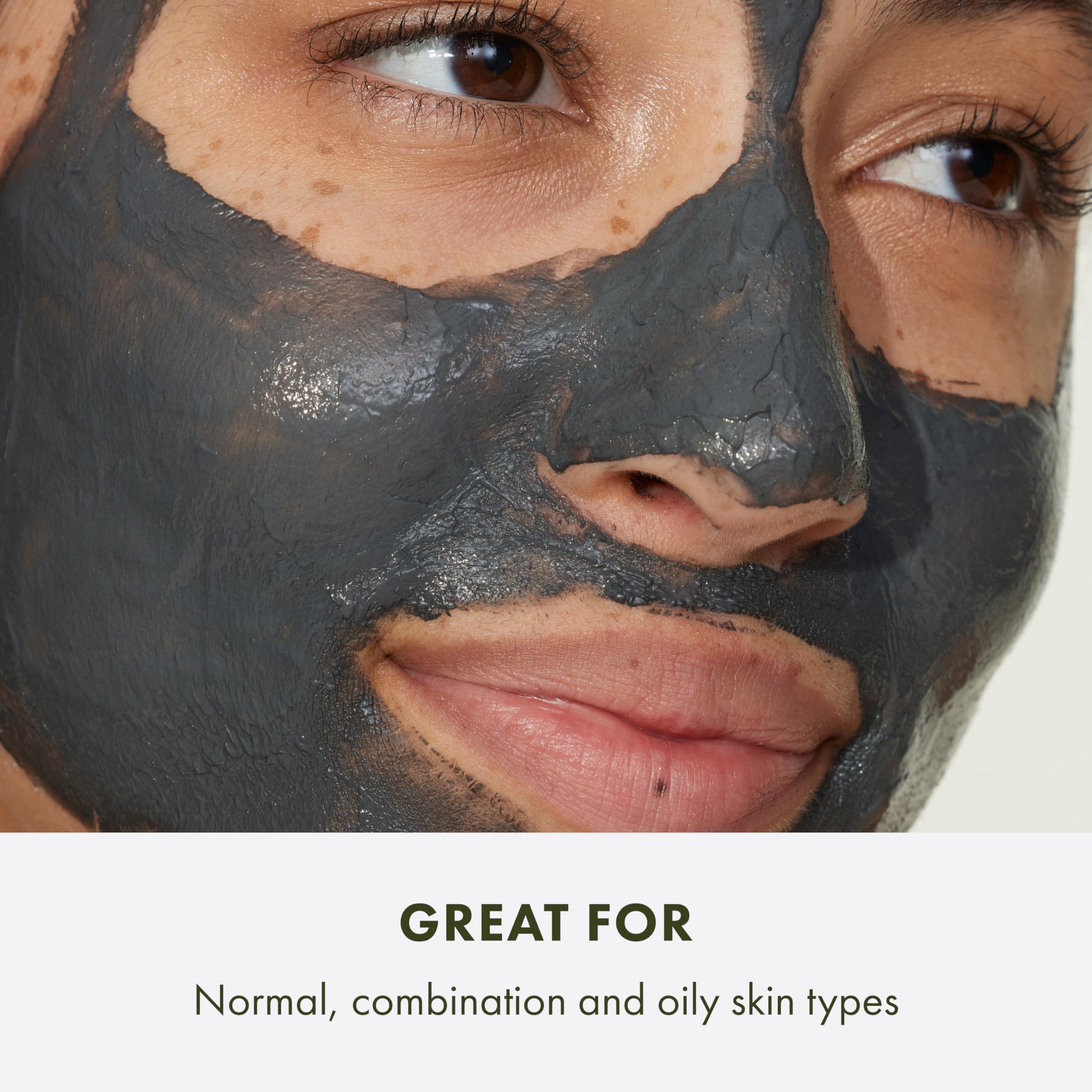 Origins ingredients label close-up showing bamboo charcoal and clay benefit
