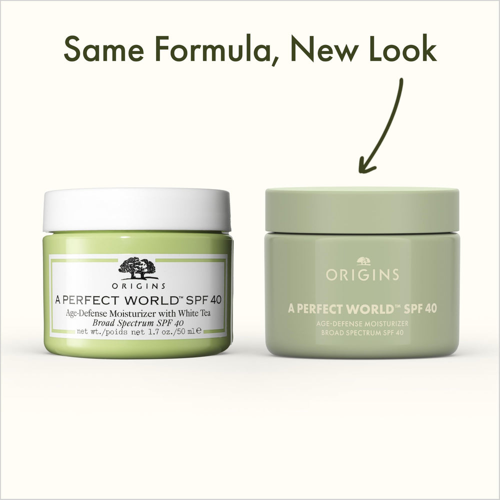 Origins moisturizer jar top view with creamy texture and clear labeling