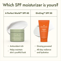 Origins before and after application showing hydrated, healthier-looking skin