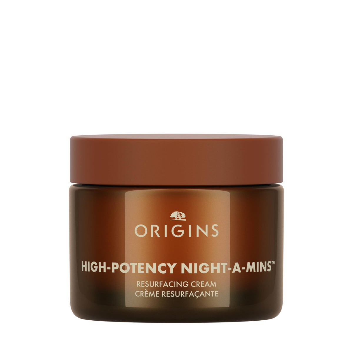 Origins jar front label showing product and benefits