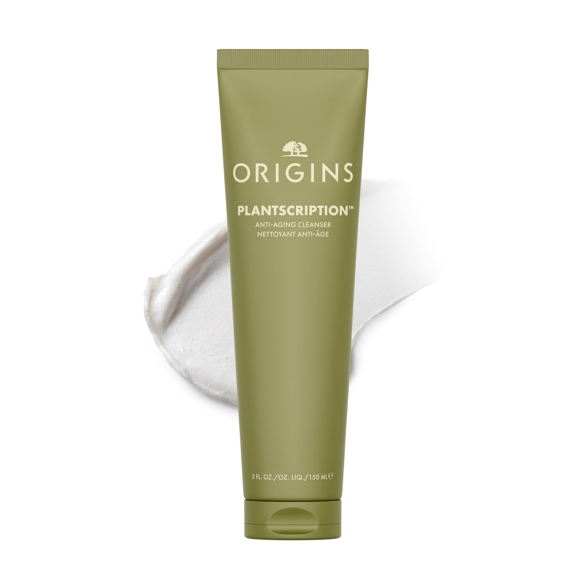 Origins bottle front packaging showing clean branding and size benefit