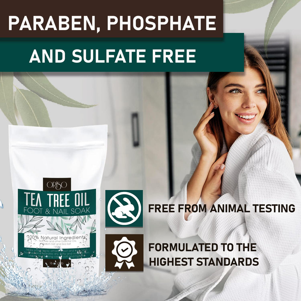 ORISO tea tree oil droplet close-up highlighting natural cleansing