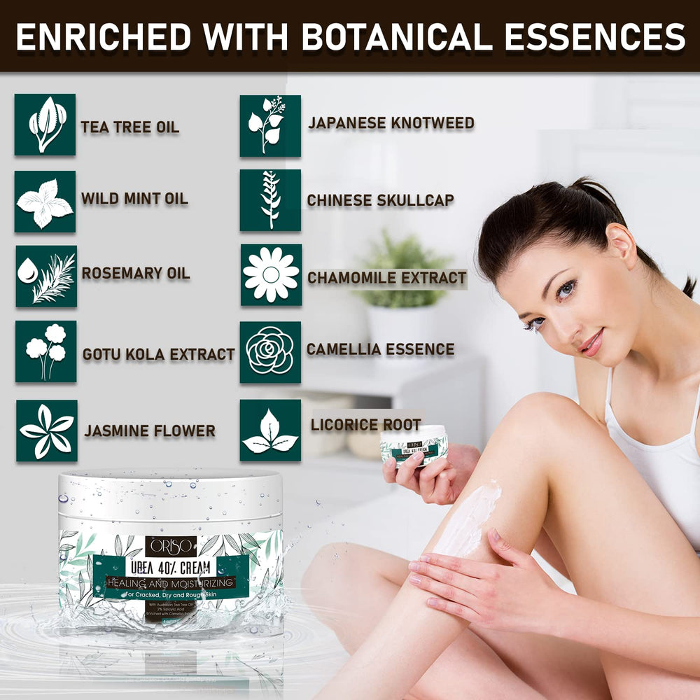 ORISO urea cream in bathroom scene for nightly foot care routine