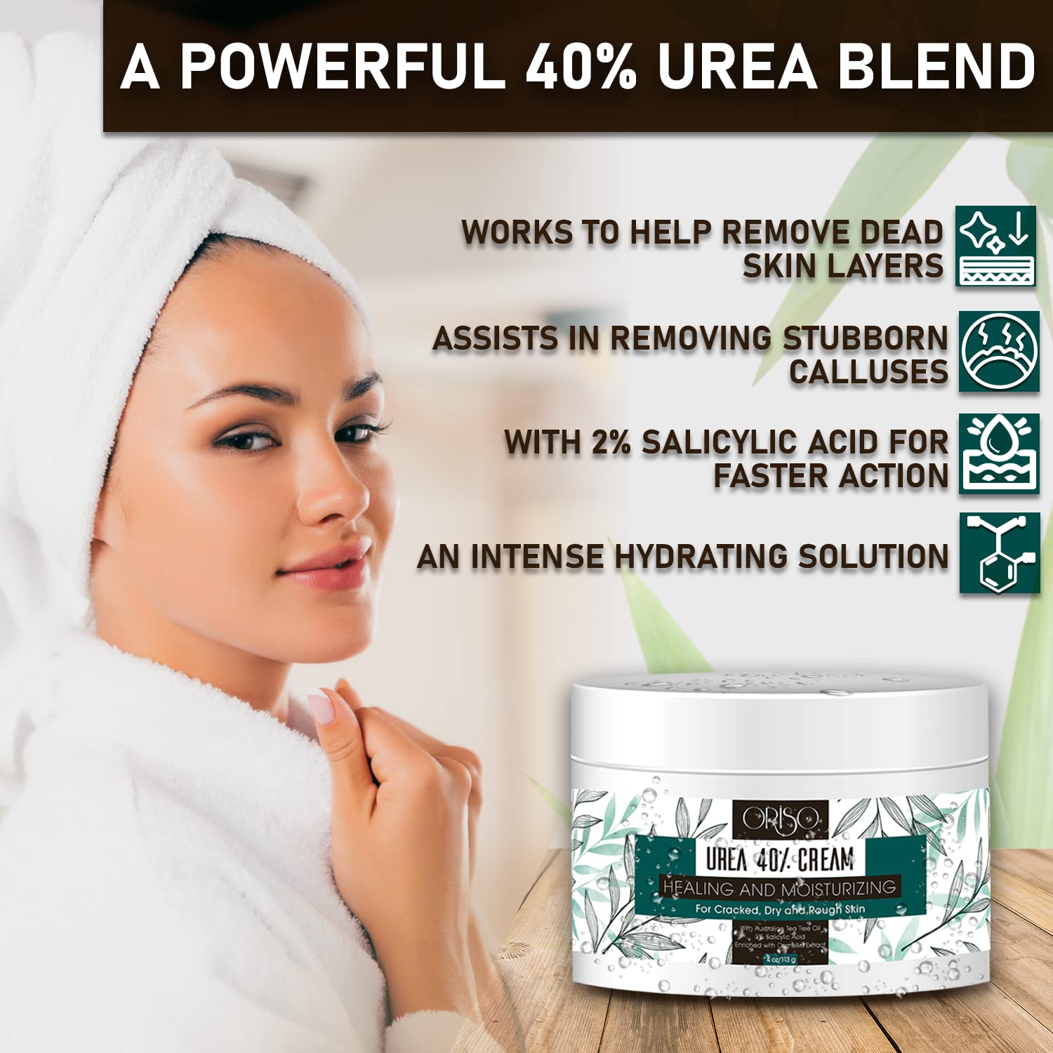 ORISO urea cream close-up texture demonstrating rich hydration
