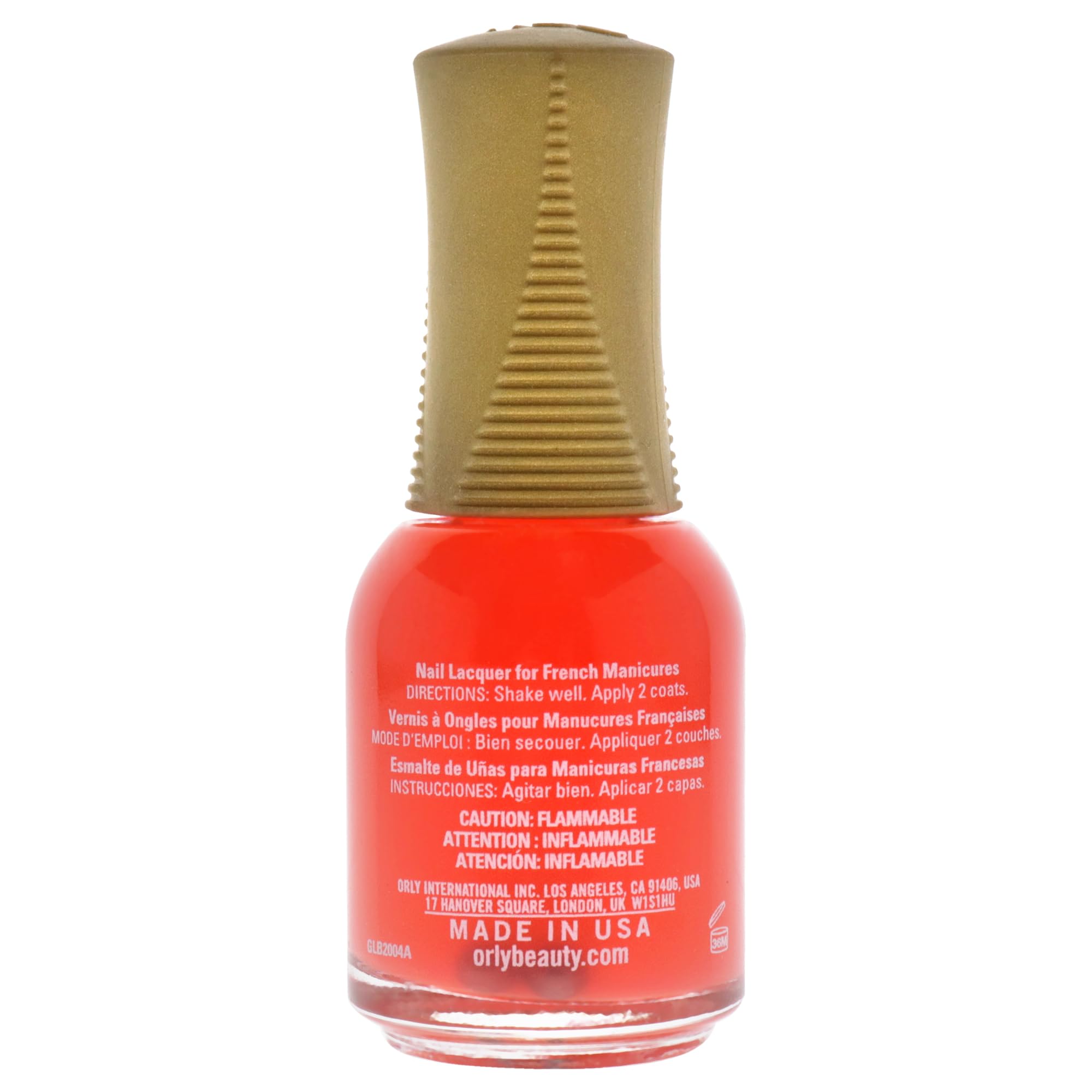 Orly Bare Rose brush stroke close-up showing smooth coverage benefit: streak-free application