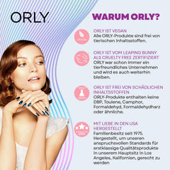 Orly lifestyle manicure on hands demonstrating wearable finish and long-wear benefit