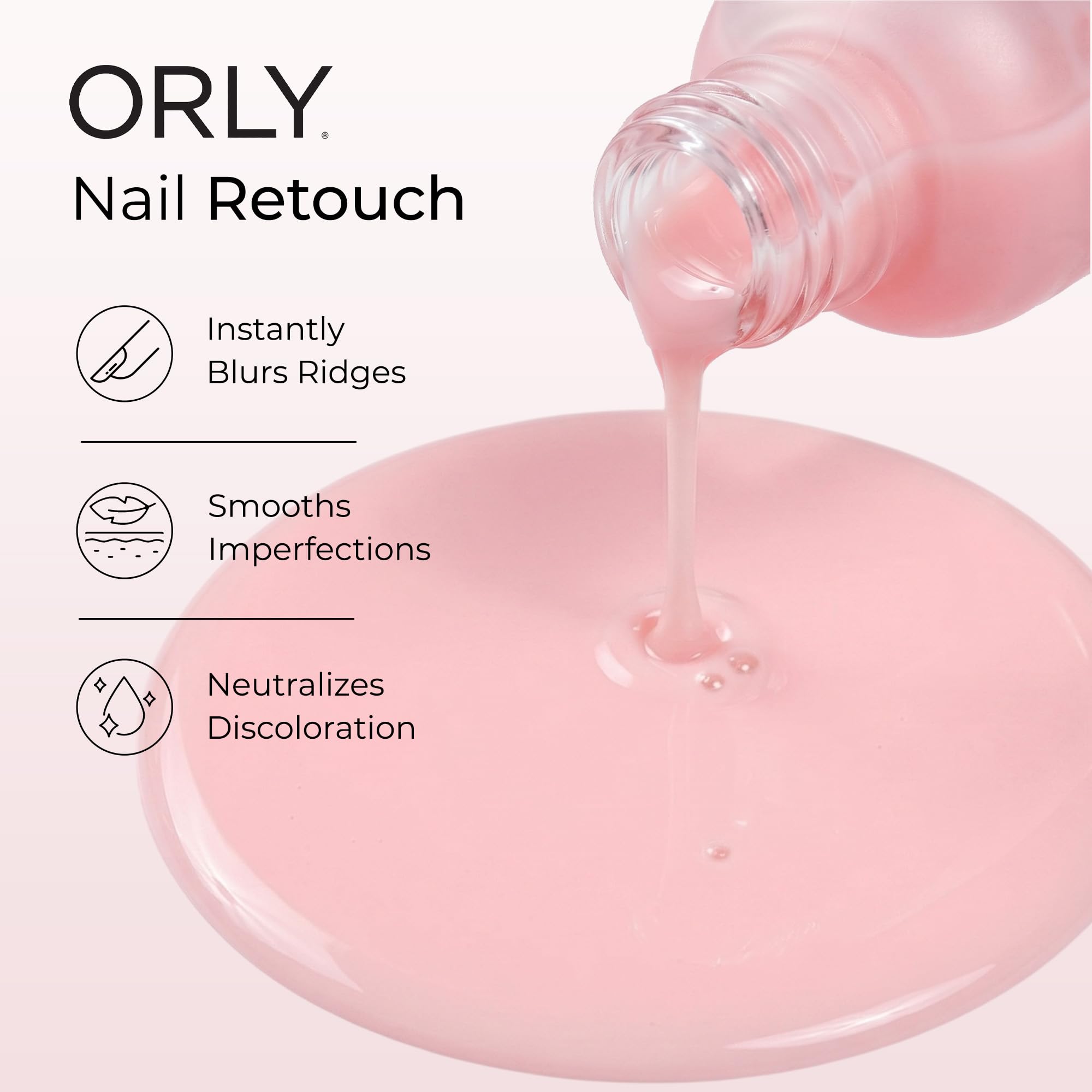 Orly before and after comparison showing visible improvement and airbrushed finish benefit
