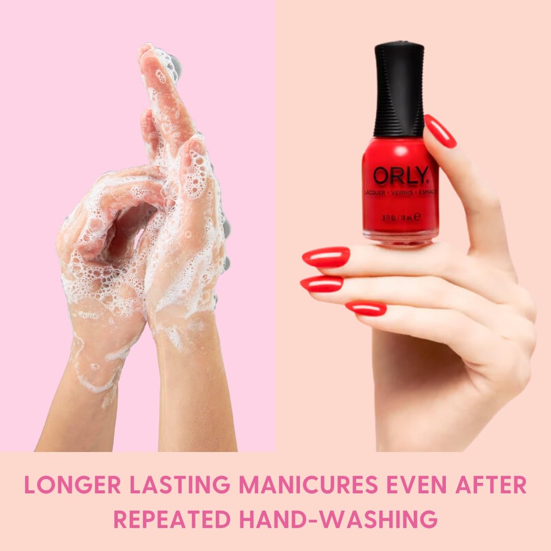 Orly Bonder being applied to a nail demonstrating improved polish grip and wear