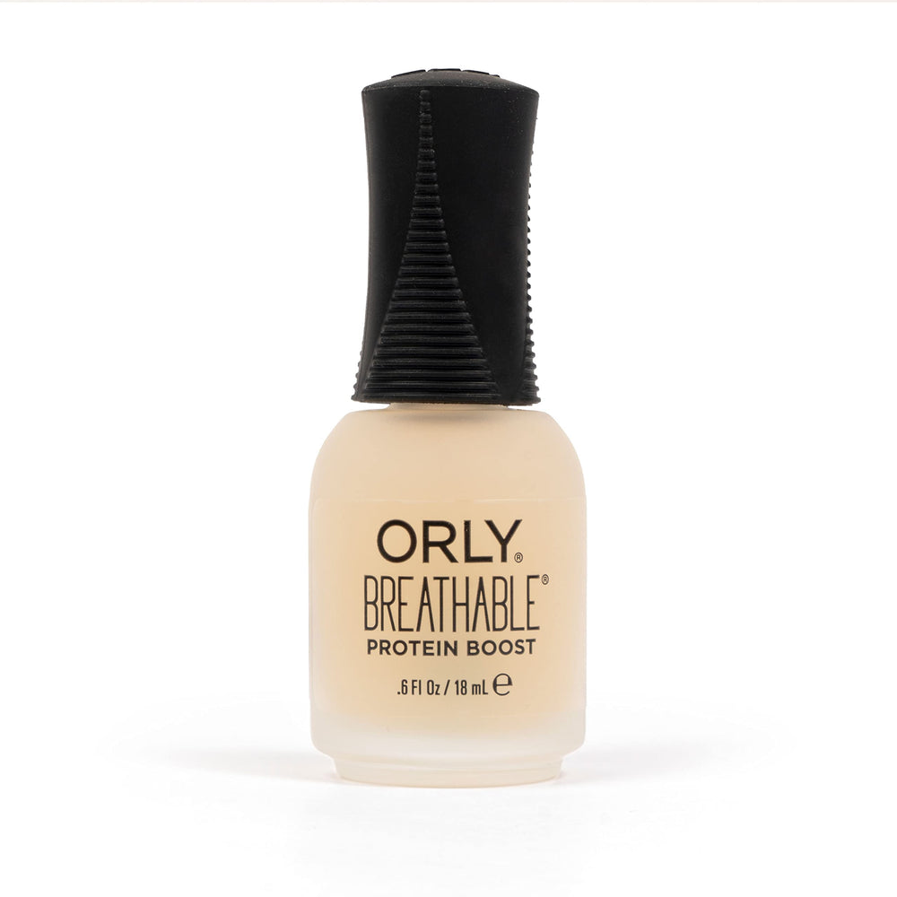 ORLY bottle front view showing label and clear strengthening polish benefits