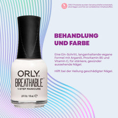 Close-up of nails painted with Orly white tips showing glossy, healthy-looking finish