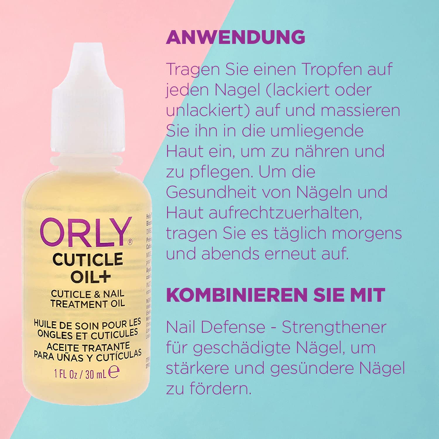 Orly oil texture with argan and jojoba close-up showing nourishing benefit