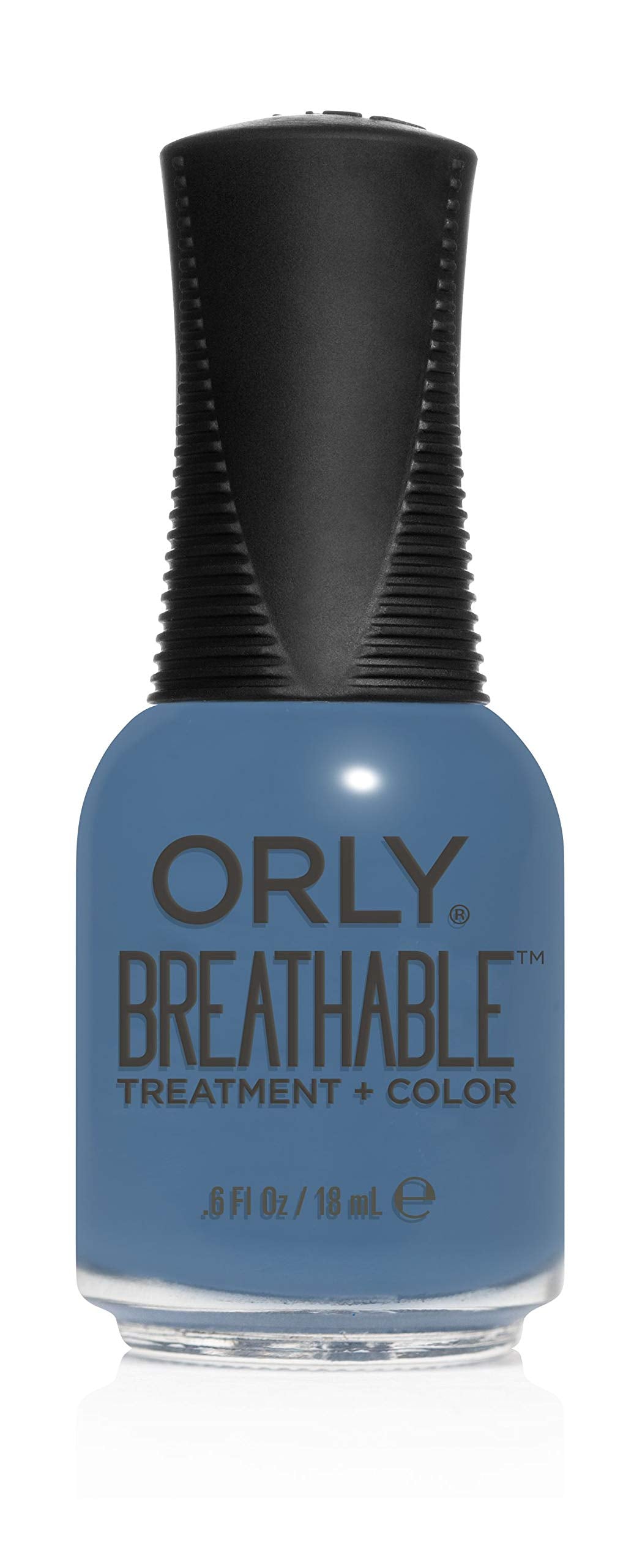 Orly bottle front view showing De-Stressed Denim color and clean packaging benefit