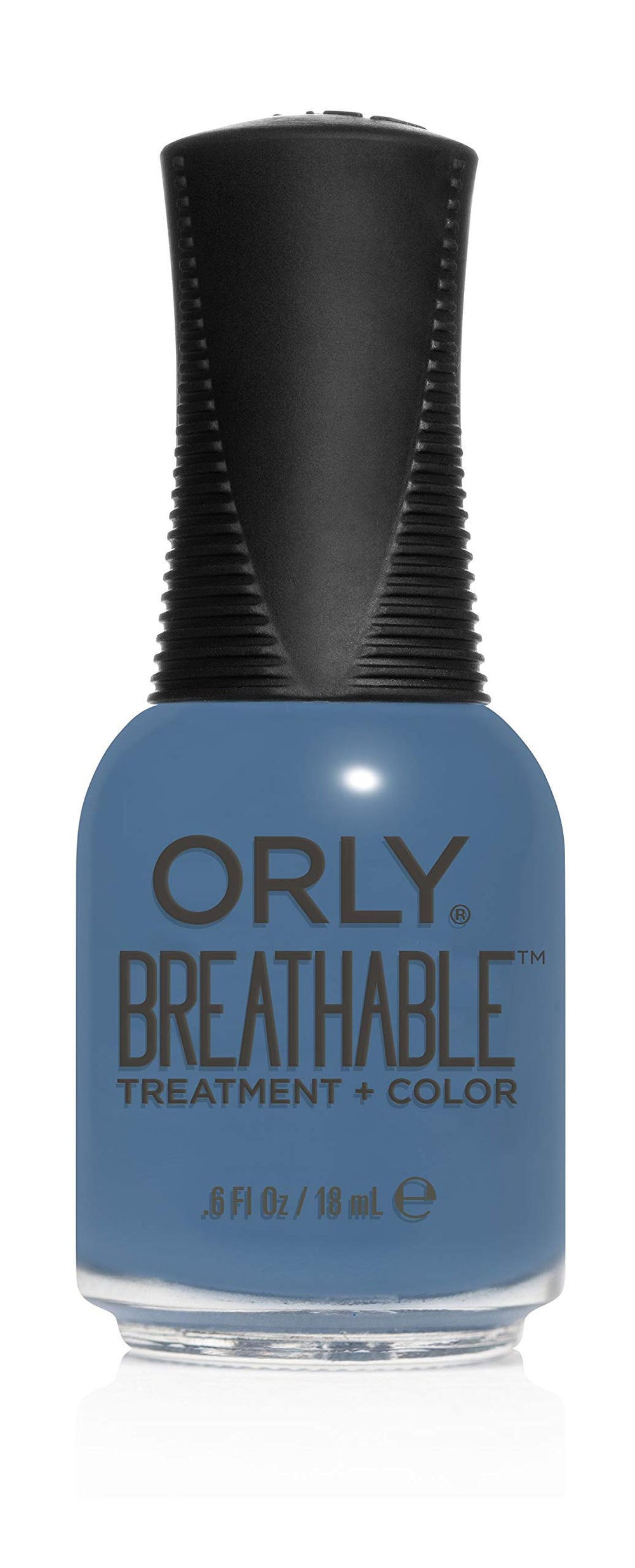 Orly bottle front view showing De-Stressed Denim color and clean packaging benefit