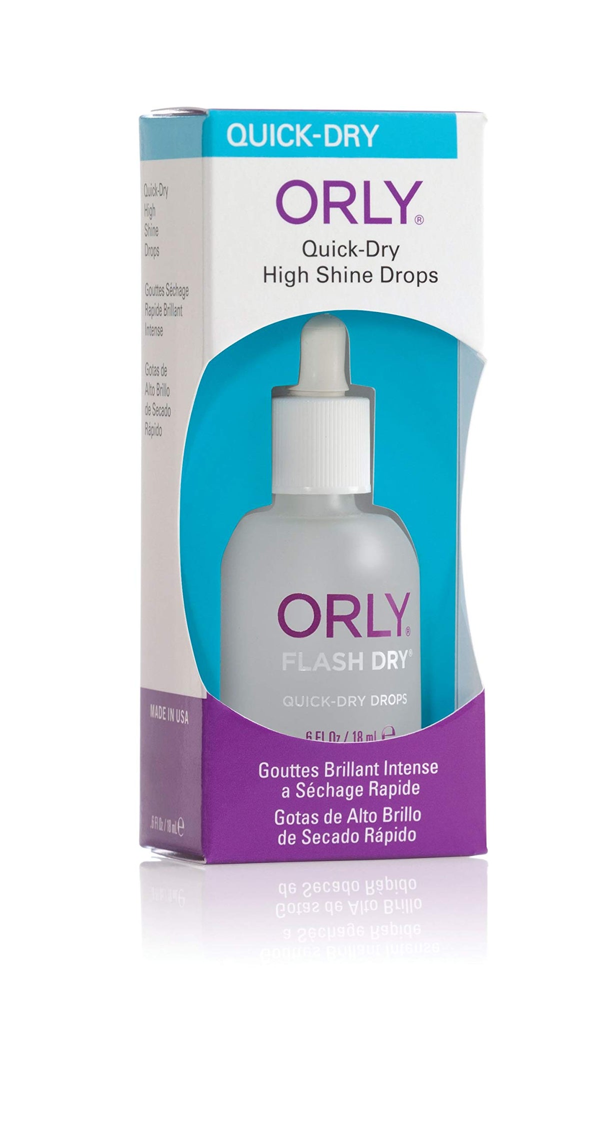 Orly Flash Dry Drops front bottle showing label and sheer peach tint for smoother nails