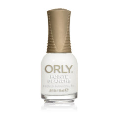 Orly bottle front view showing French Man Point Blanche and polish color benefit