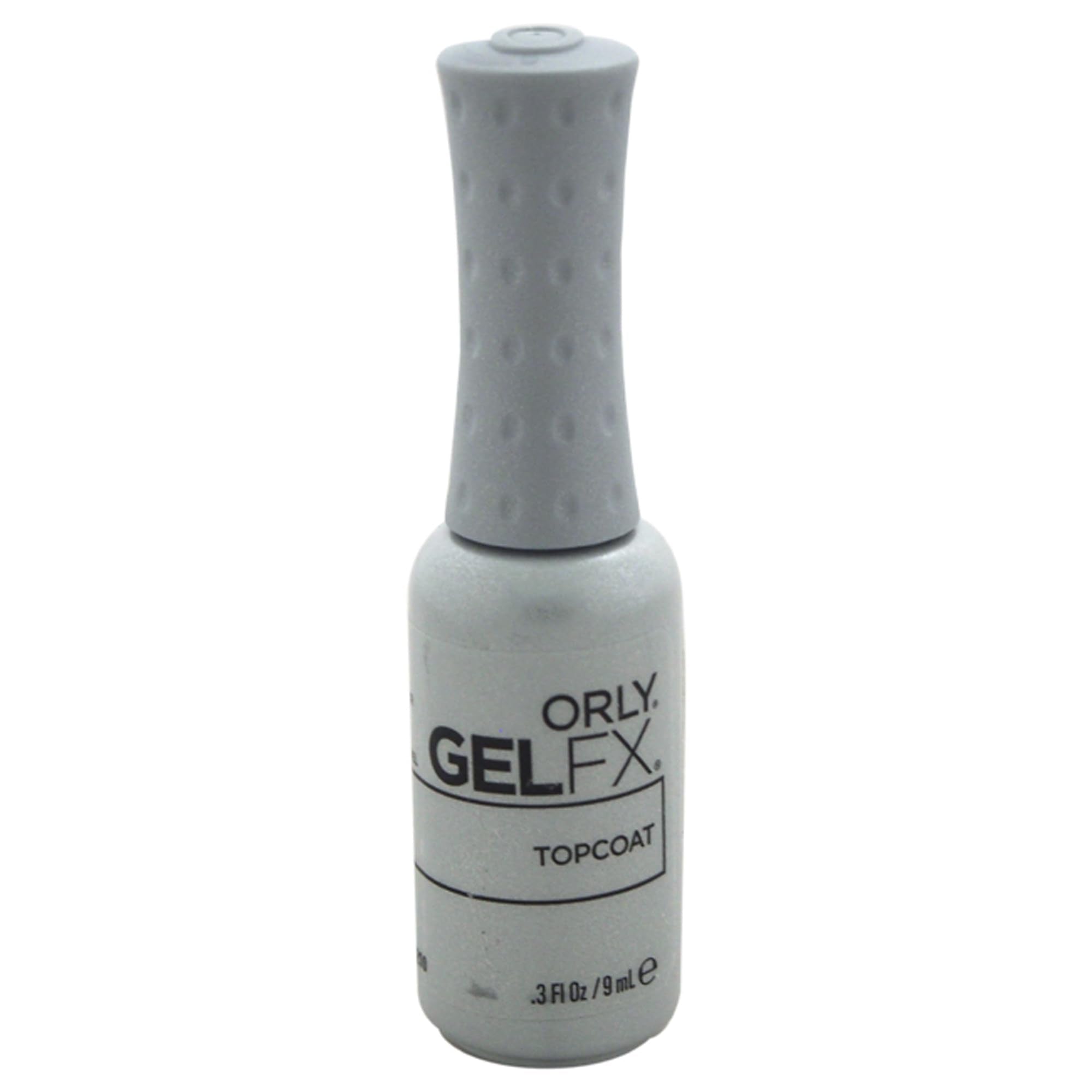 Orly bottle front view showing gel top coat glossy finish and protective benefit